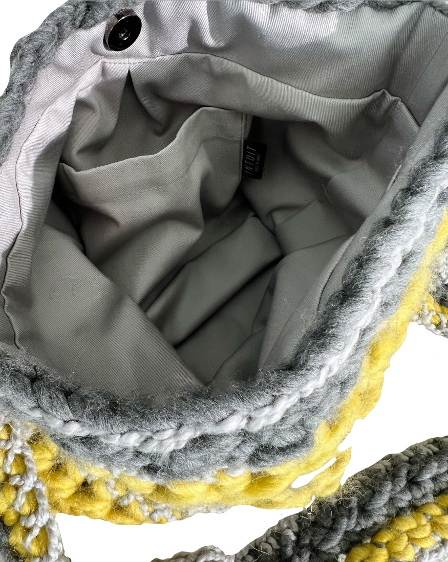 Yellow and Charcoal Crossbody