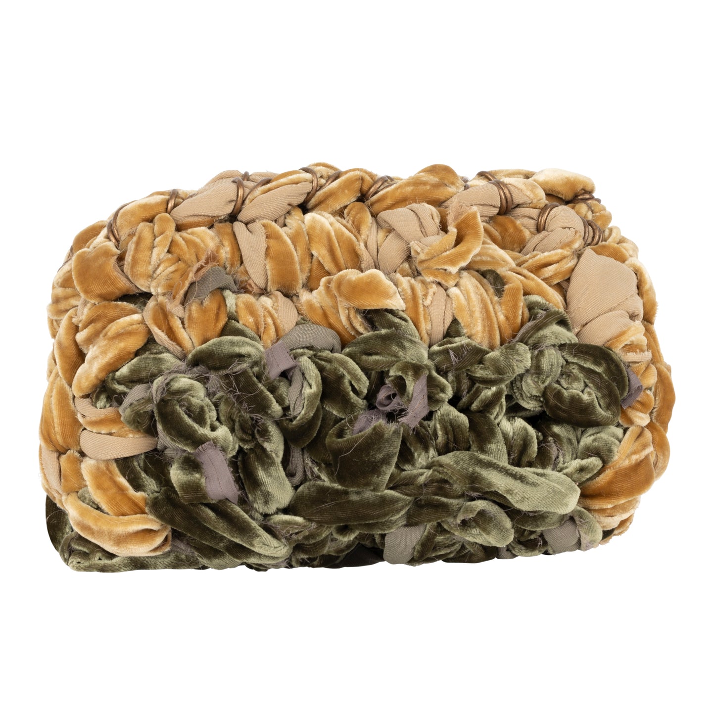 Green and Gold Velvet Clutch