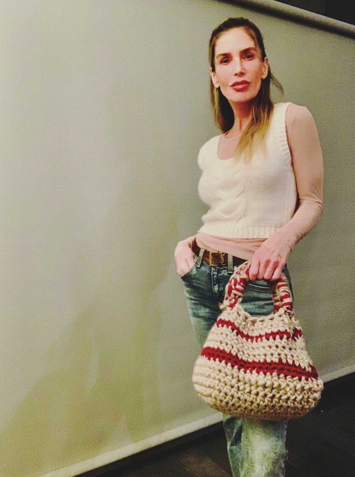 Striped Handled Tote