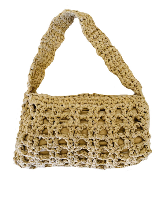 Gold Open-Weave Crossbody