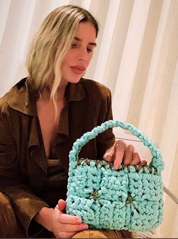 Turquoise Quilted Handbag