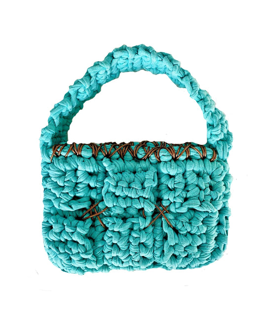 Turquoise Quilted Handbag