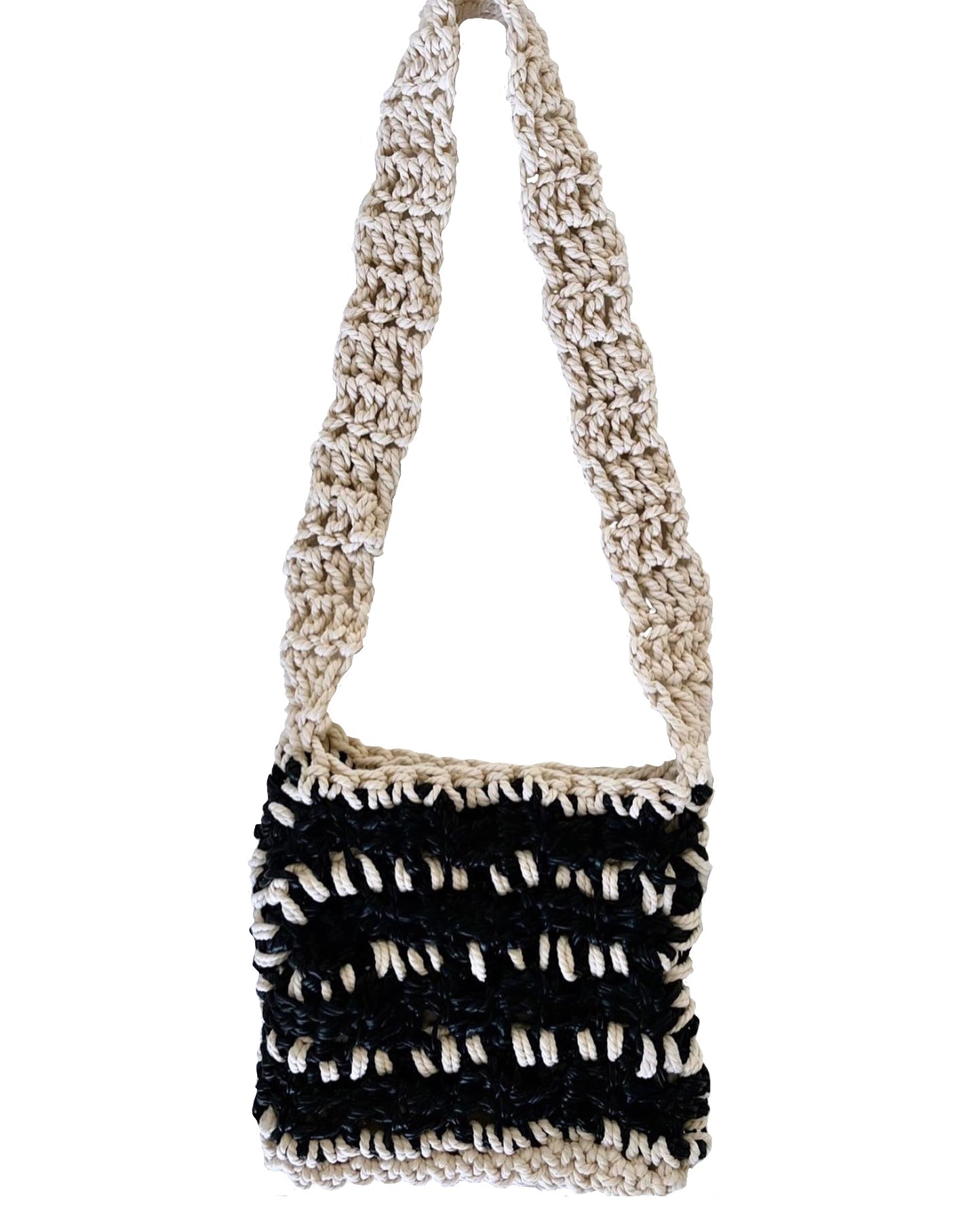 Black and Natural Crossbody