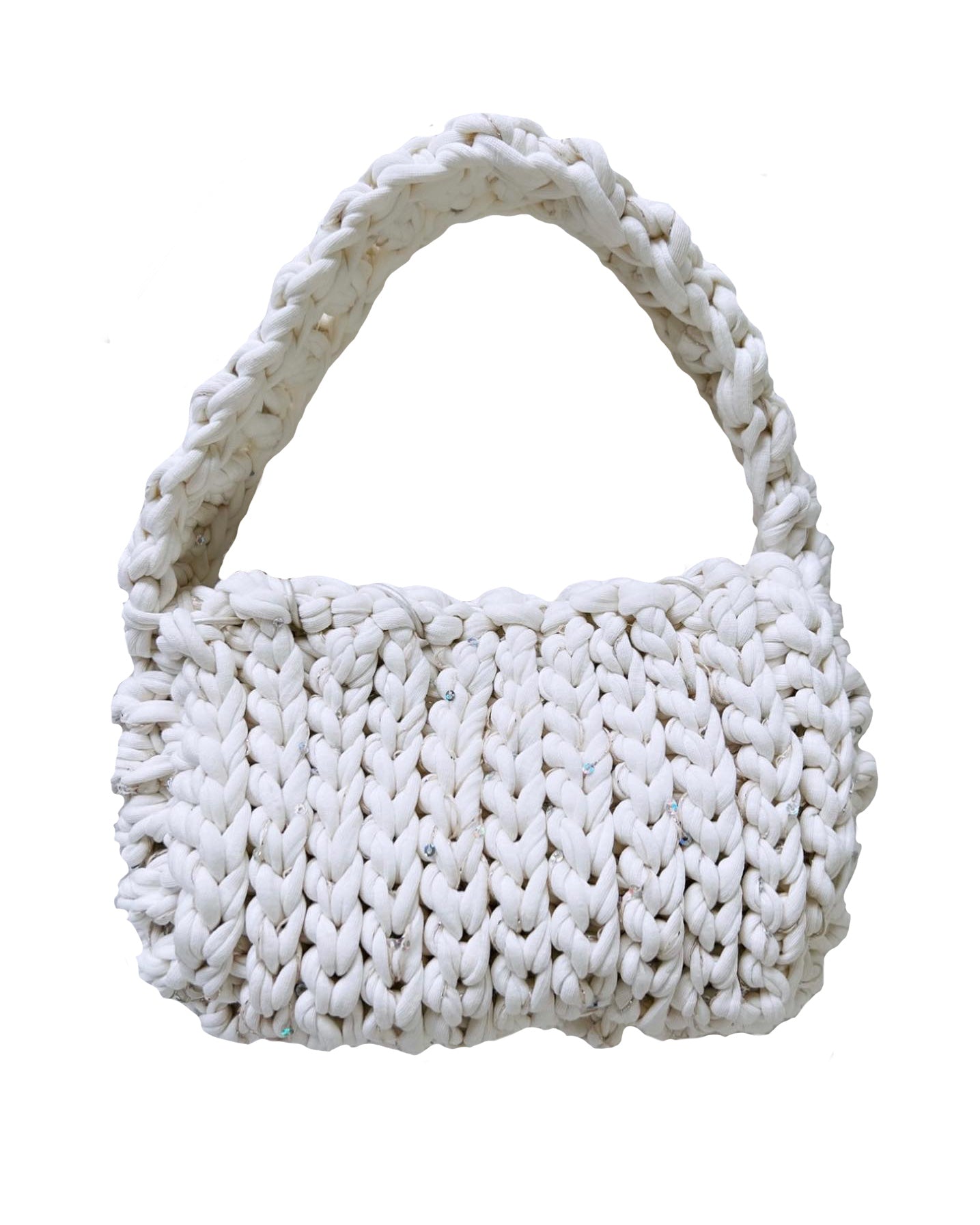 White Sequined Handbag