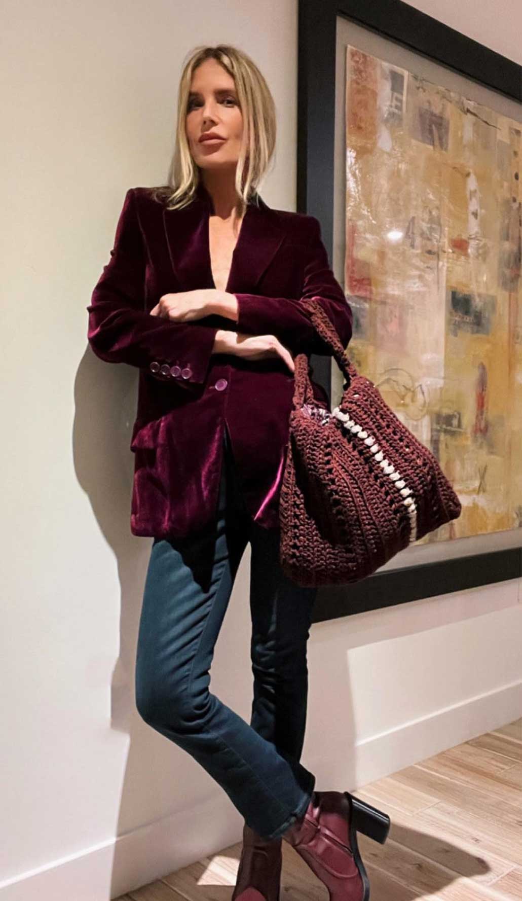 Deep Wine Sweater Tote