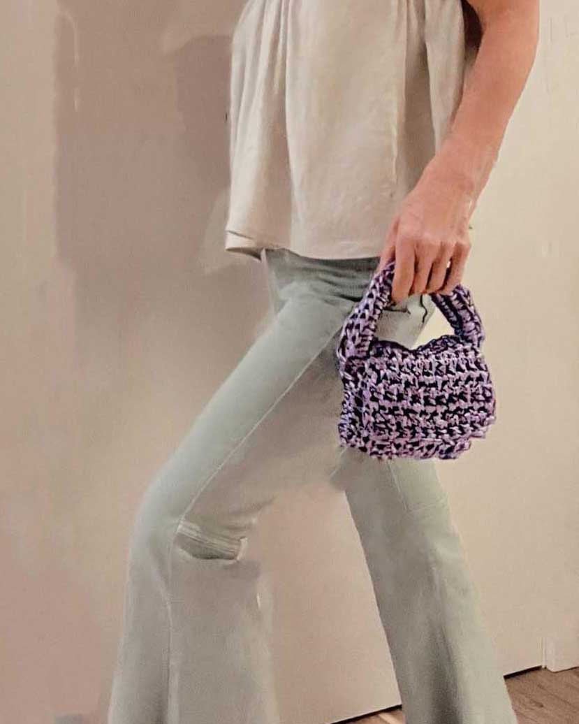 Purple Coated Mini Handbag