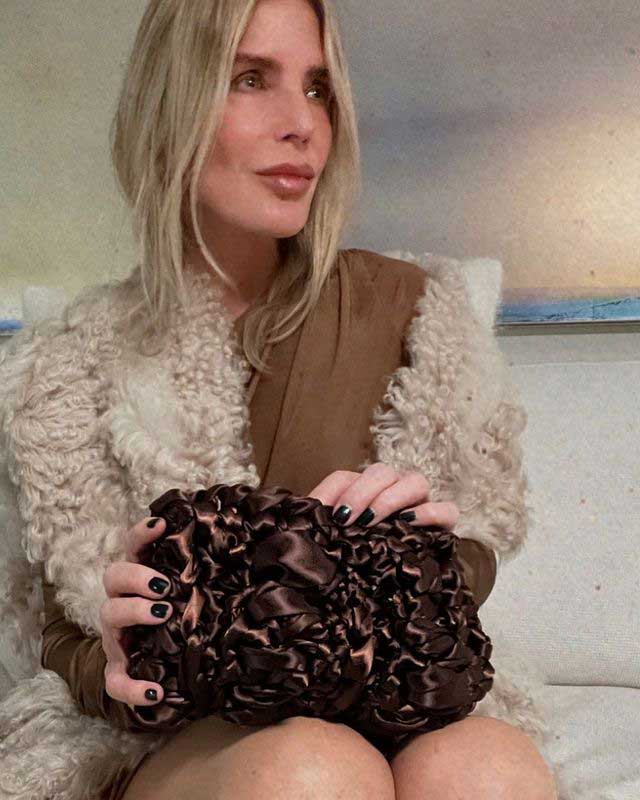 Brown Satin Clutch