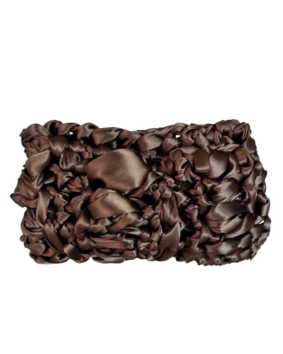 Brown Satin Clutch