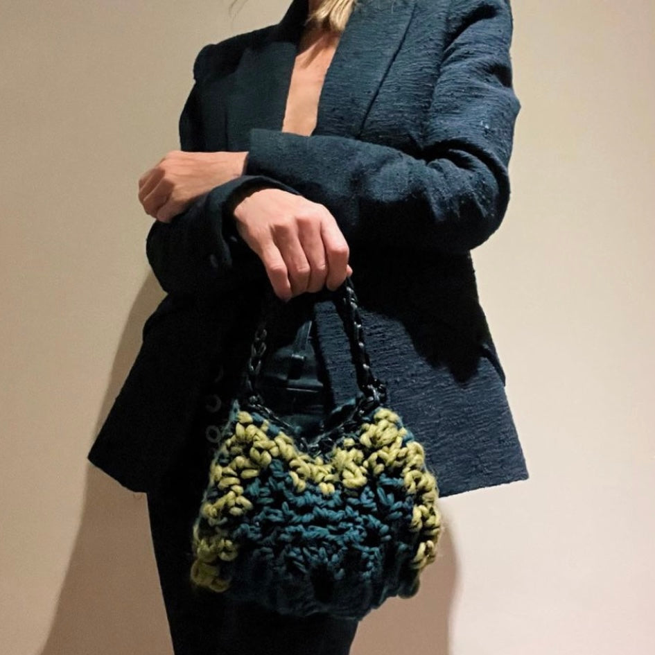 Navy And Avocado Handbag